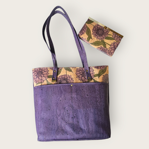 Cork Tote and Clutch Wallet Set