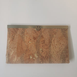 Cork wallet with brass closure