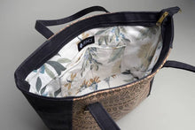 Load image into Gallery viewer, Cork Tote Black with Triangle Print
